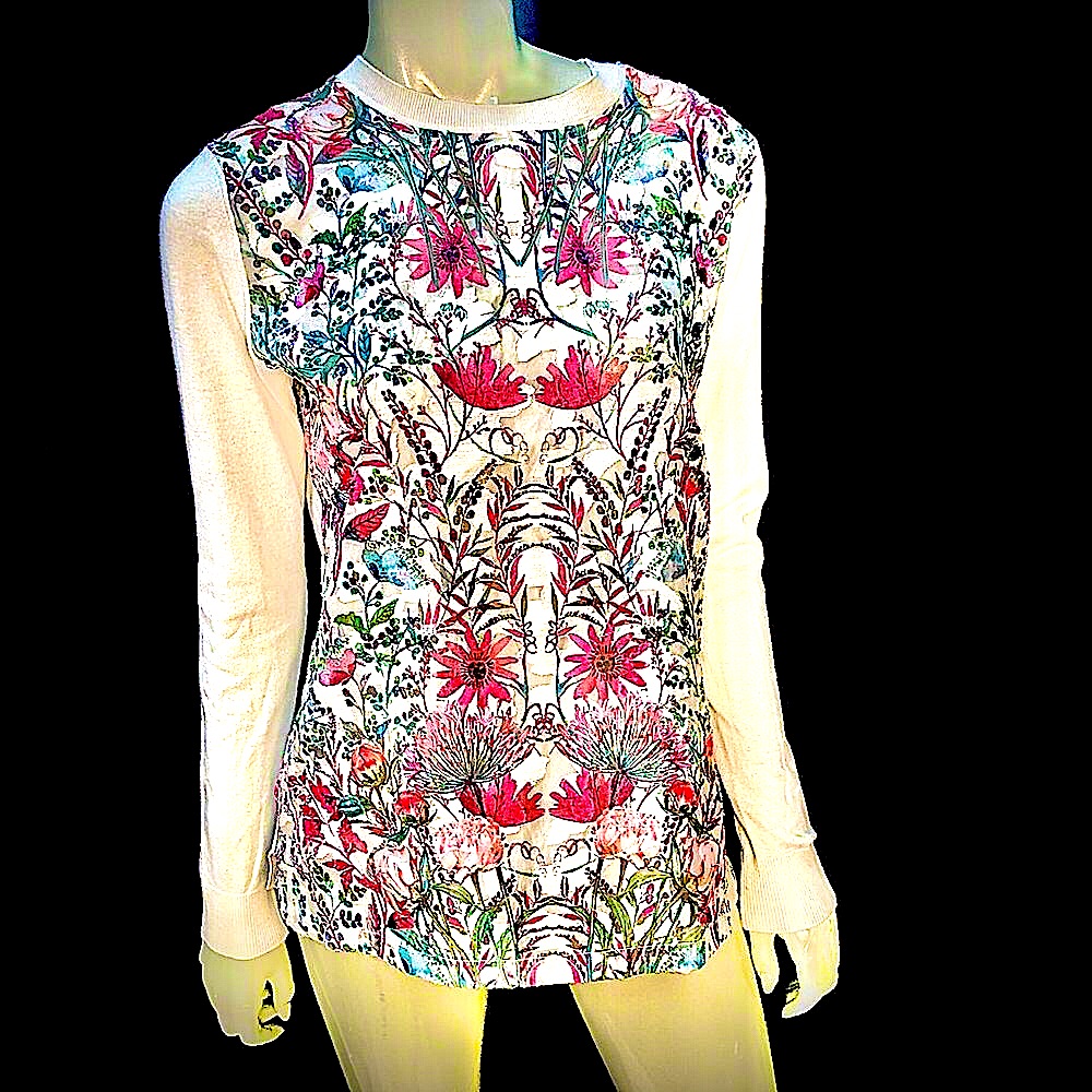 Ted Baker Rayshel Bouquet Knit Pullover Long Sleeve Sweater